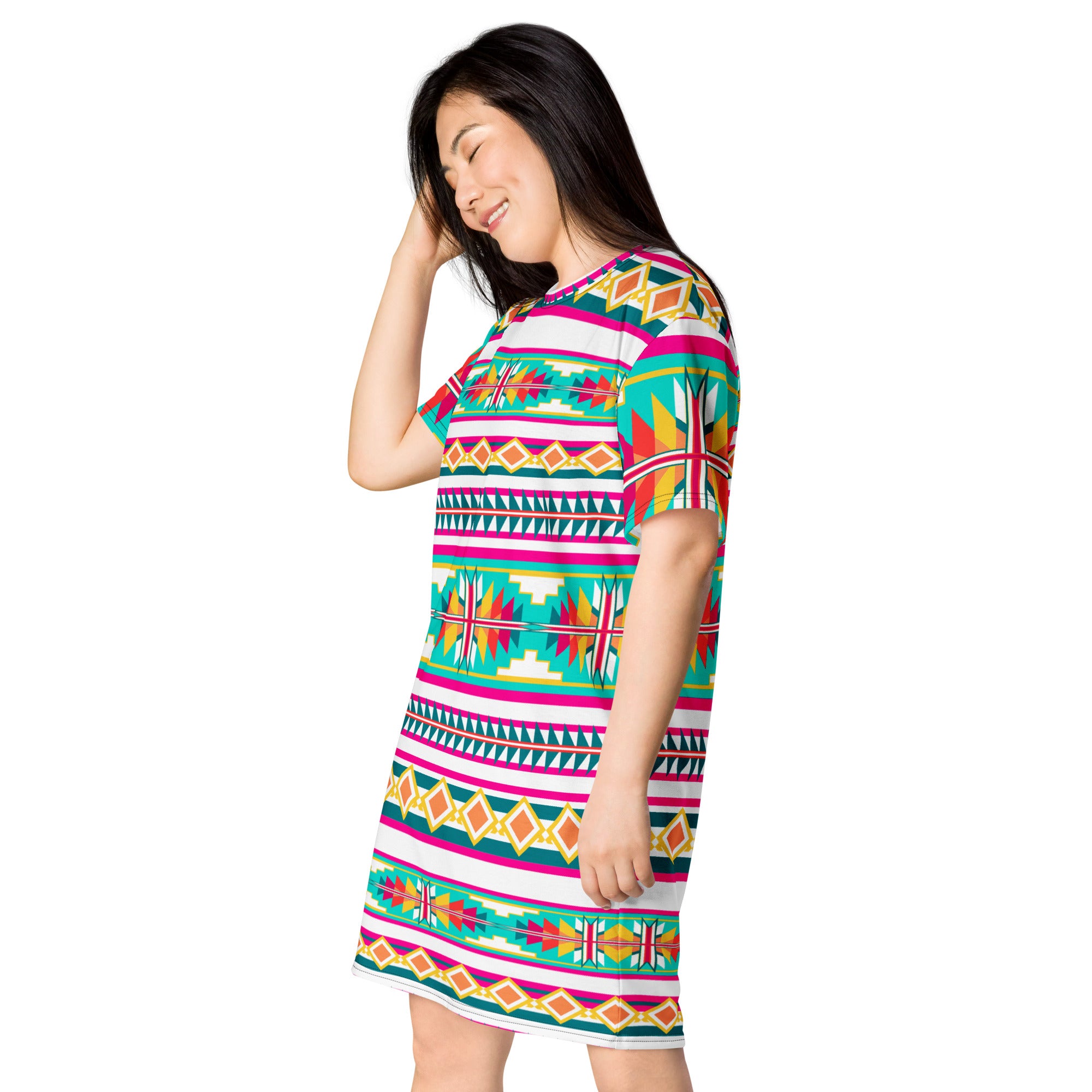Native Print T-shirt dress
