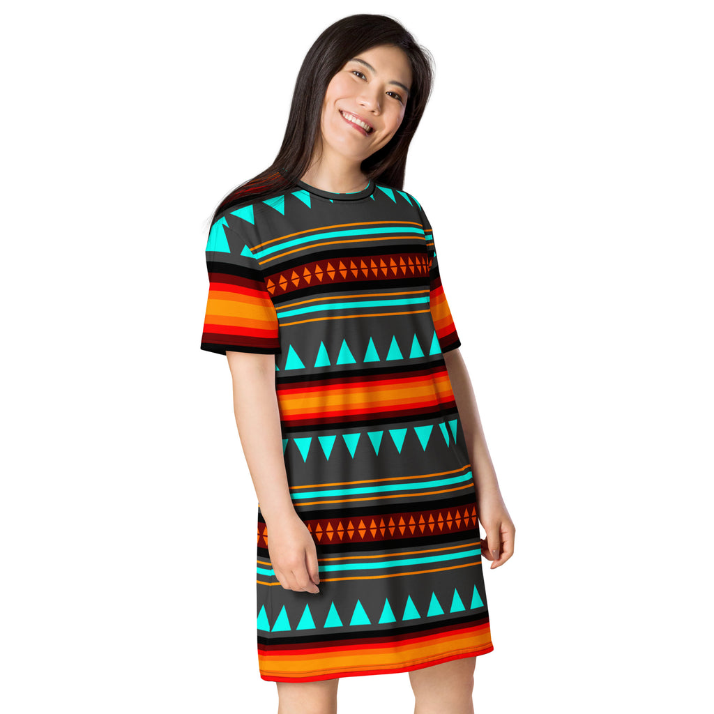 Native Print T-shirt dress