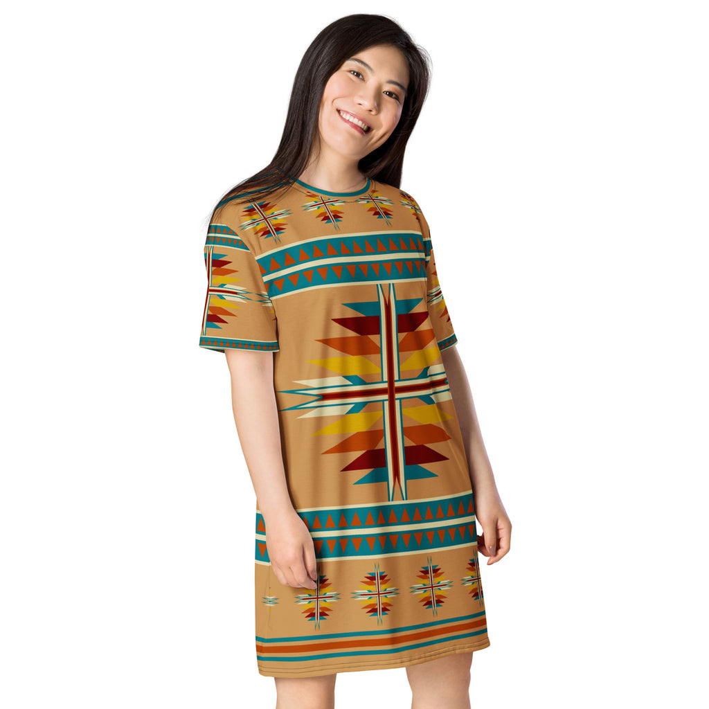 Native Print T-shirt dress