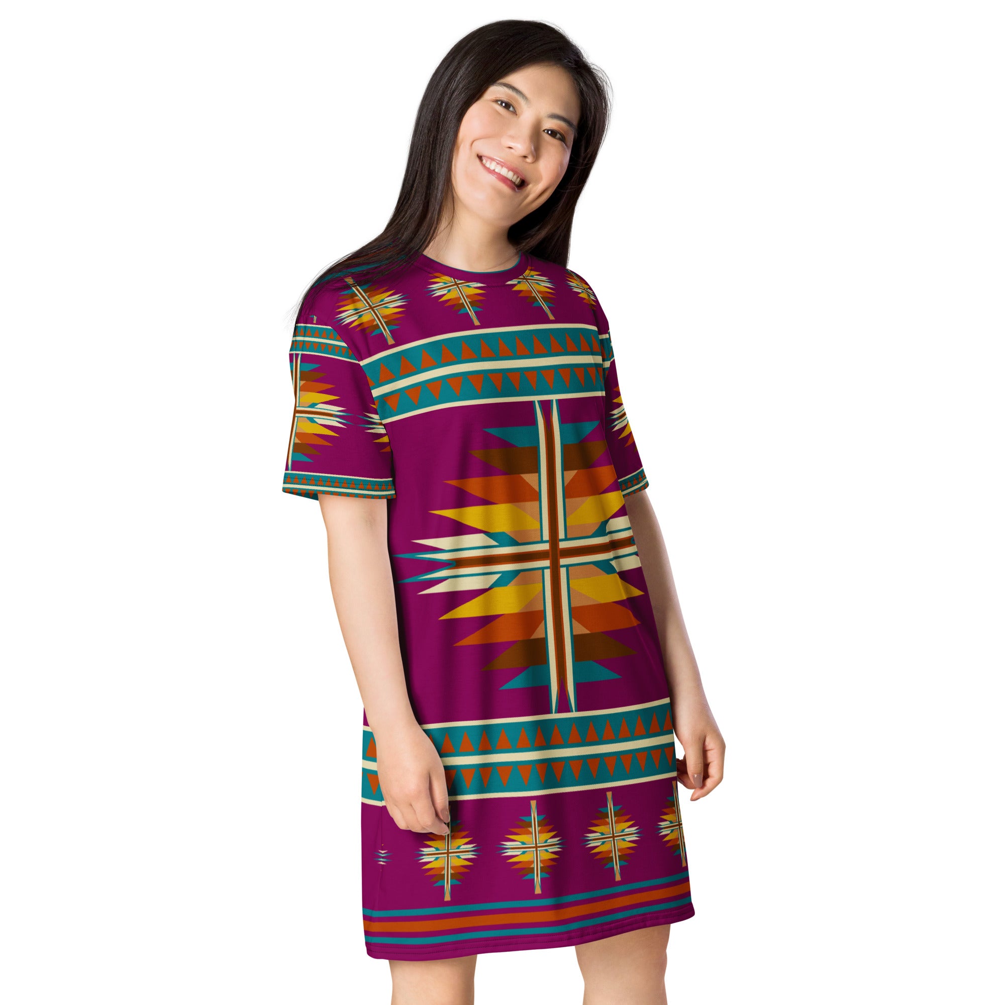 Native Print T-shirt dress
