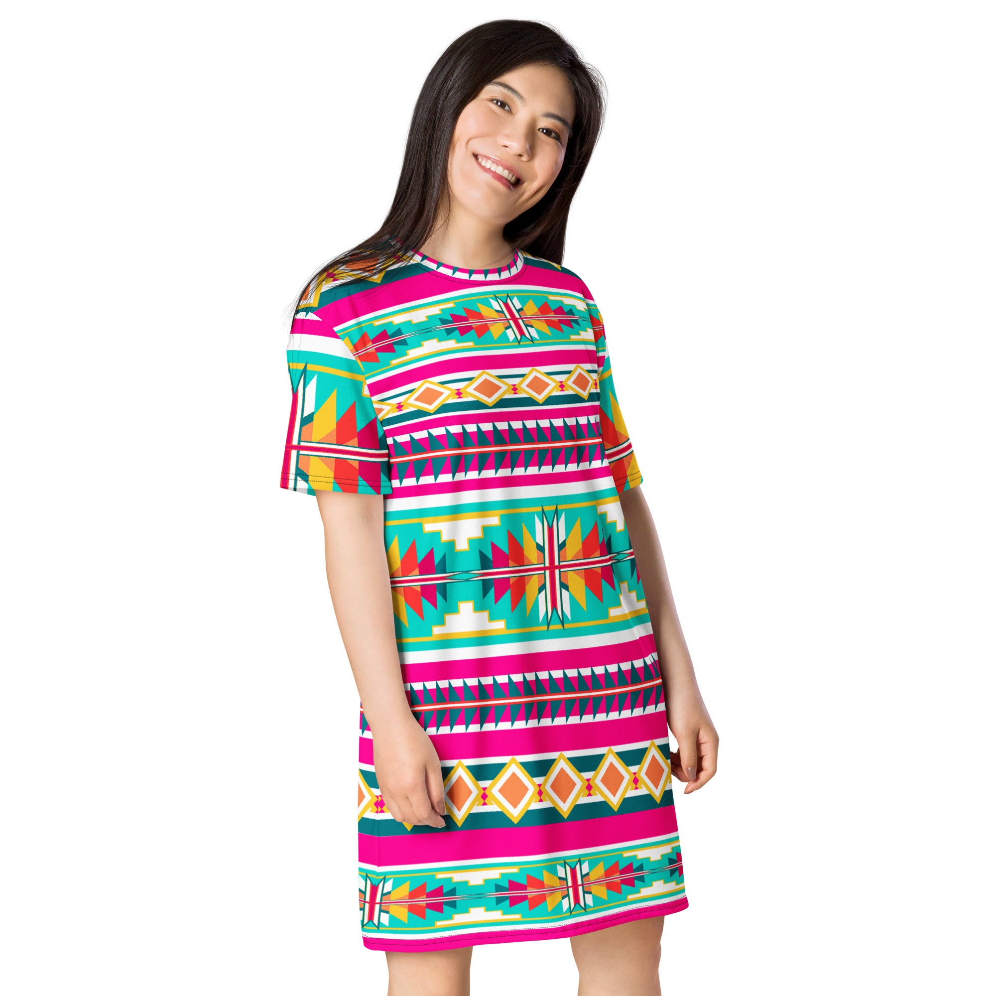 Native Print T-shirt dress