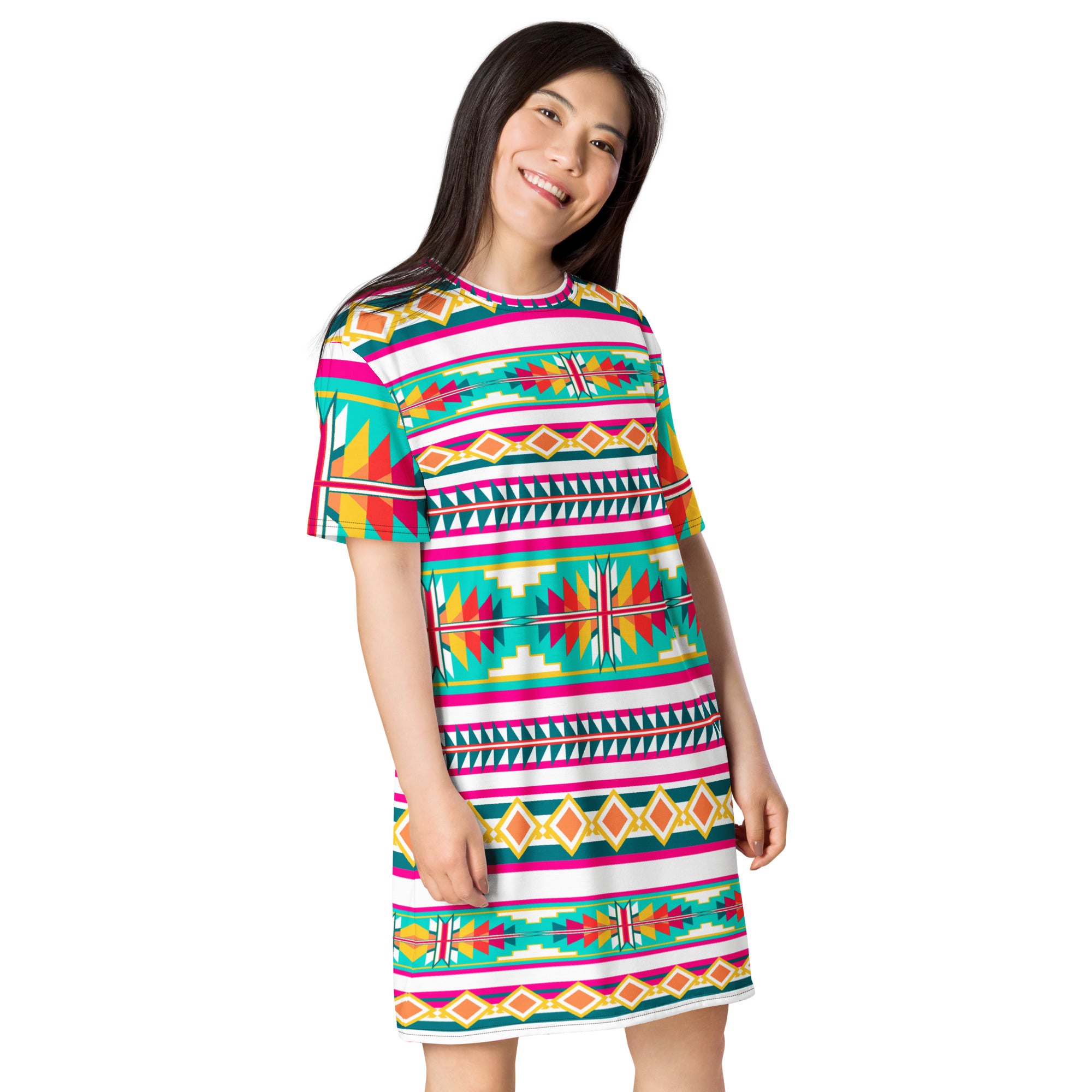 Native Print T-shirt dress