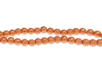 6mm Peach Bronze Textured Glass Pearls