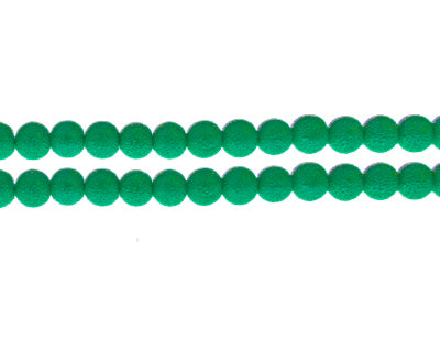 6mm Green Textured Glass Pearls