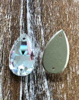 Glass Crystal Teardrops: Clear or AB 10.5x18mm