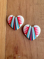 White Faux Inlay Tribal Resin Heart