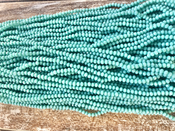 Turquoise 3mm Rondelle Beads #55