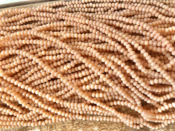 Beige Peach 3mm Rondelle Beads #74 Discount Pack