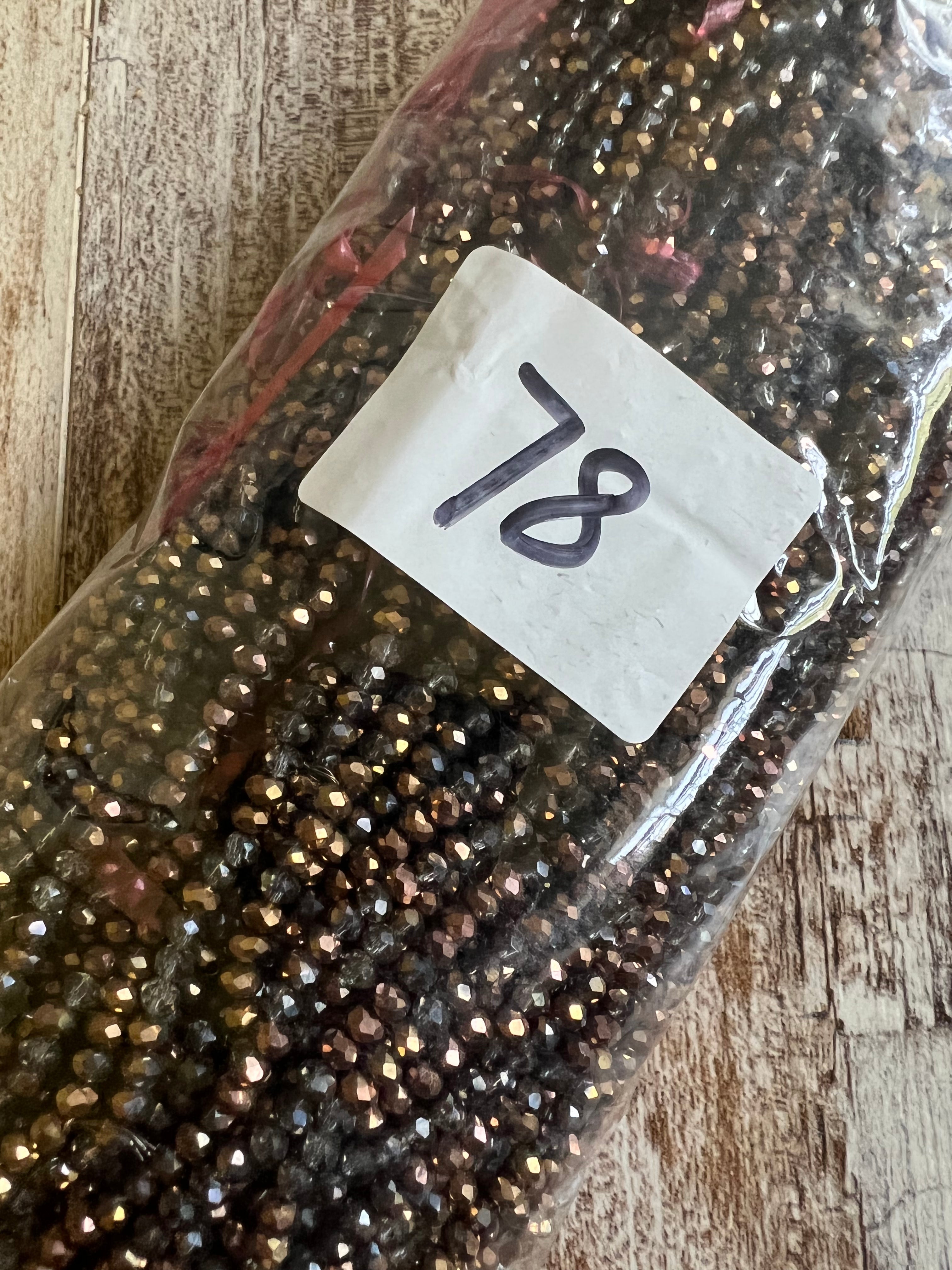 Bronze & Grey 3mm Rondelle Beads #78