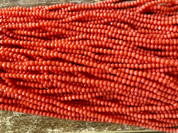 Coral 3mm Rondelle Beads #75