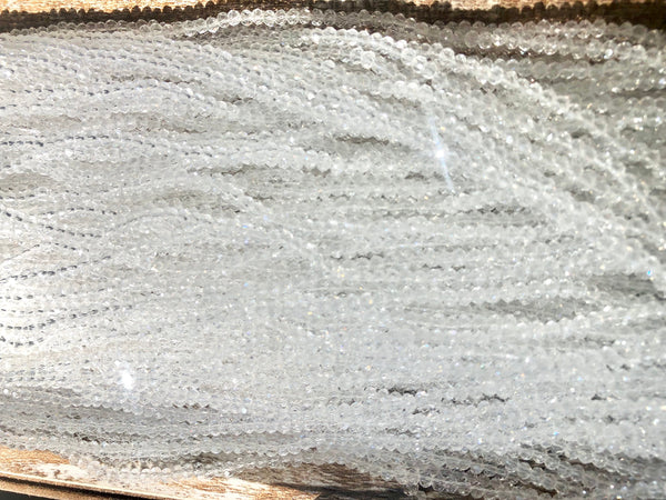 Clear 3mm Rondelle Beads #1 Discount Pack