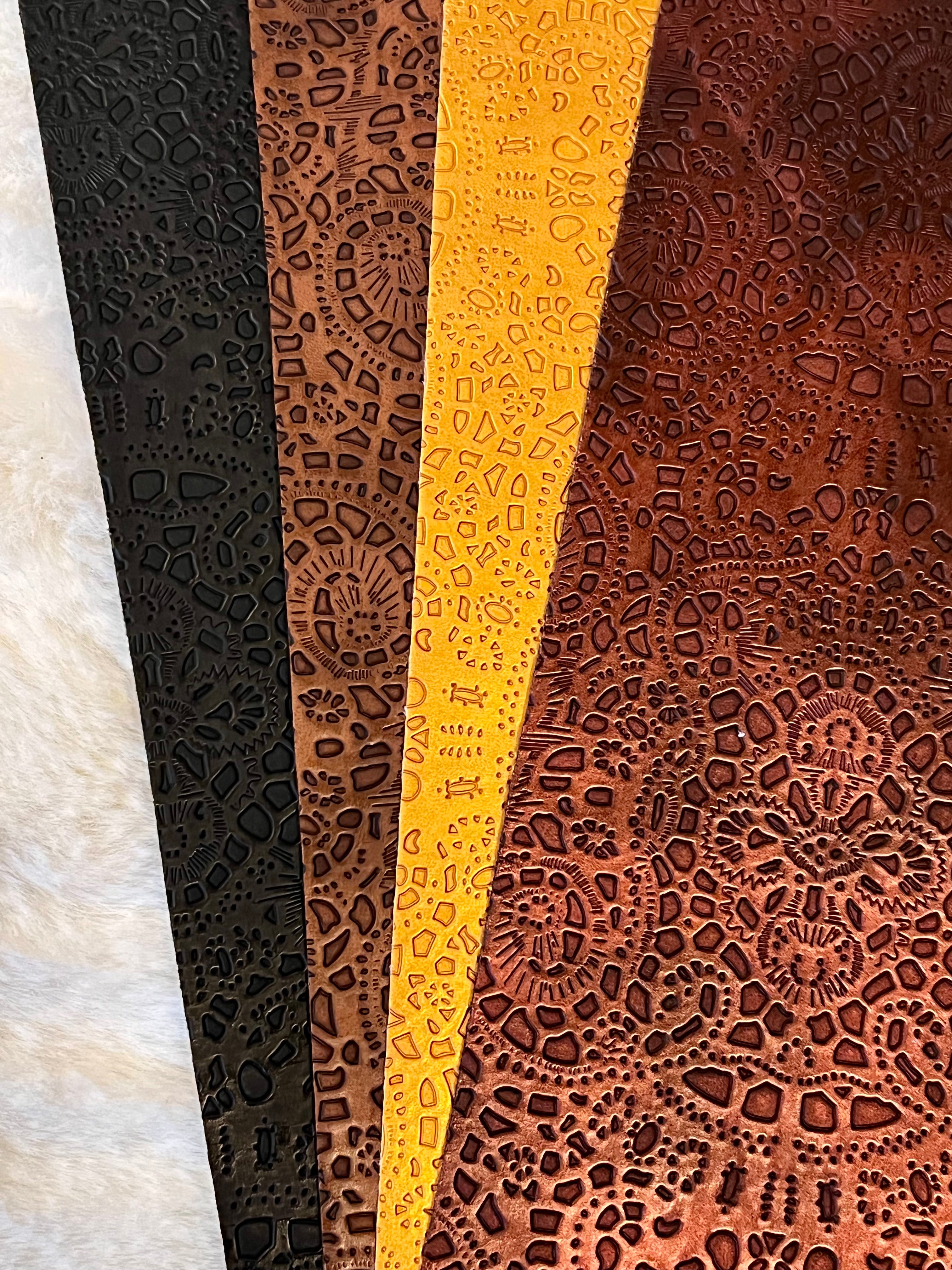 Embossed Faux Leather Backing Set