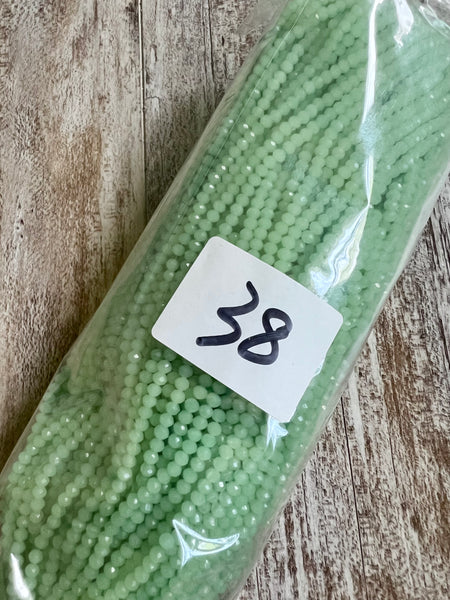 Soft Lime Green 3mm Rondelle Beads #38