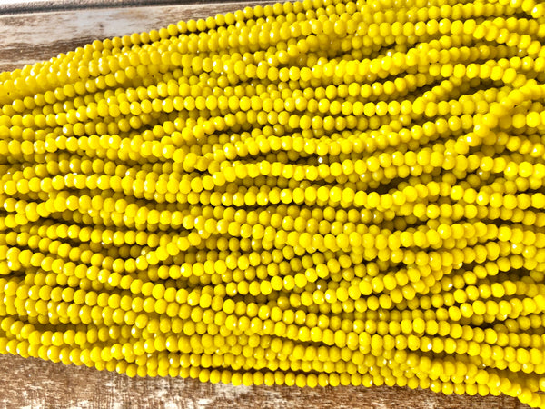 Yellow 3mm Rondelle Beads #65