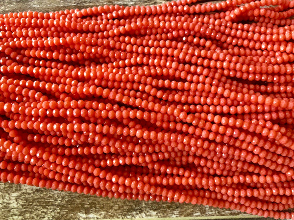 Coral 3mm Rondelle Beads #75 Discount Pack