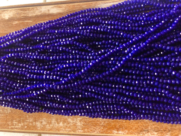 Royal Blue 3mm Rondelle Beads #53 Discount Pack