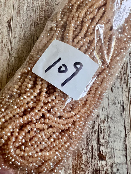 Creamy Beige 3mm Rondelle Beads #109 Discount Pack