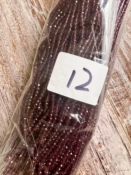 Clear Purple Garnet 3mm Rondelle Beads #12 Discount Pack