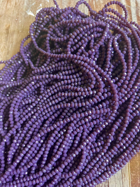 Dusty Purple 3mm Rondelle Beads #62 Discount Pack