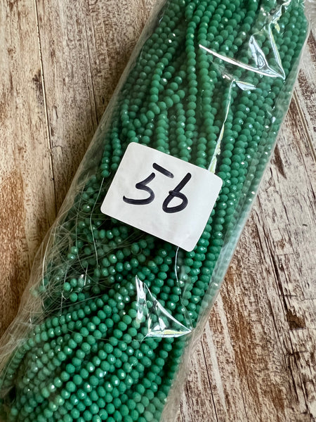Turquoise Green 3mm Rondelle Beads #56