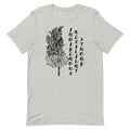 Indigenous Feather T-shirt: Black Writing