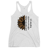 Indigenous Resilient Strong Sunflower Tank: Black Writing