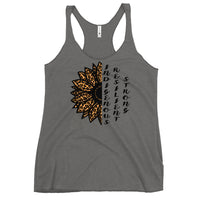 Indigenous Resilient Strong Sunflower Tank: Black Writing